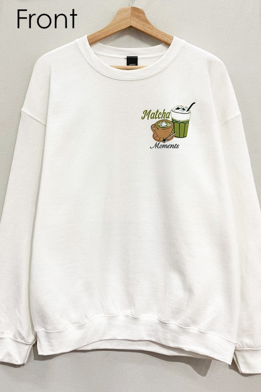 Matcha Moments Pullover Graphic Sweatshirt