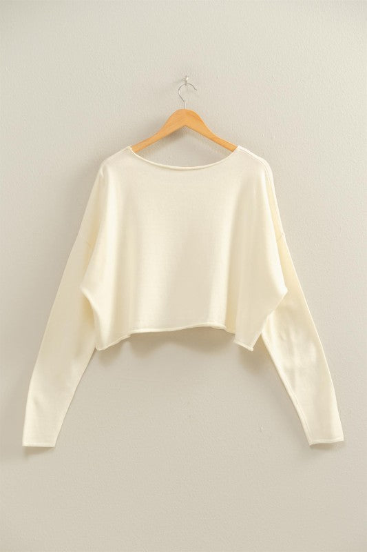 Wide Neck Drop Shoulder Relaxed Fit Sweater