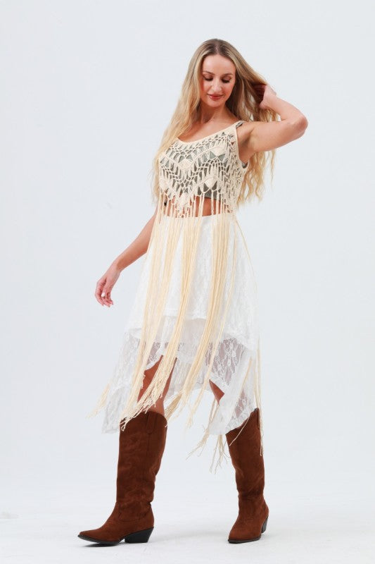 Lace-up Tassel Top