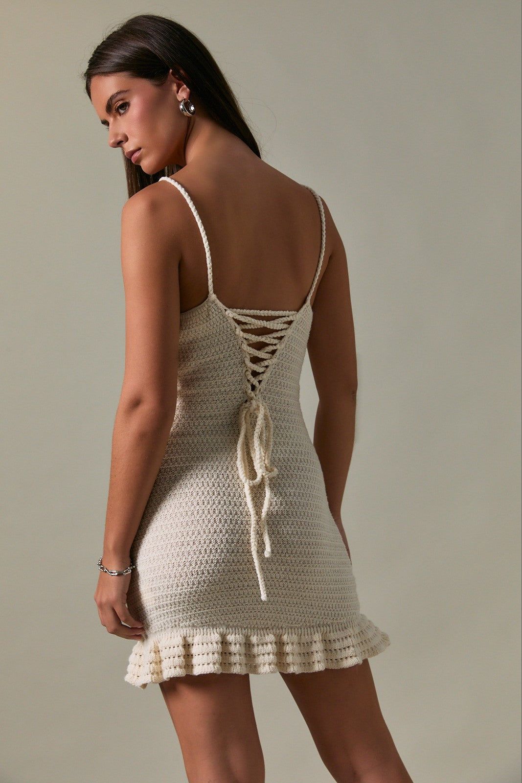 Riviera Ruffle Back-Tie Mini Dress