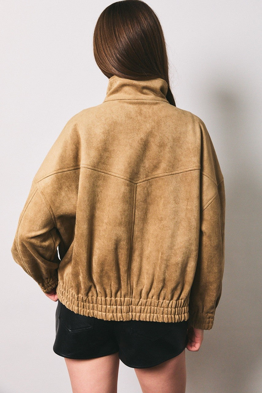 Chic Oversized Suede Jacket