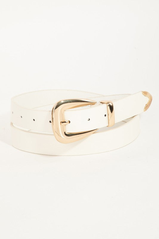 Edgy Smooth Faux Leather Belt