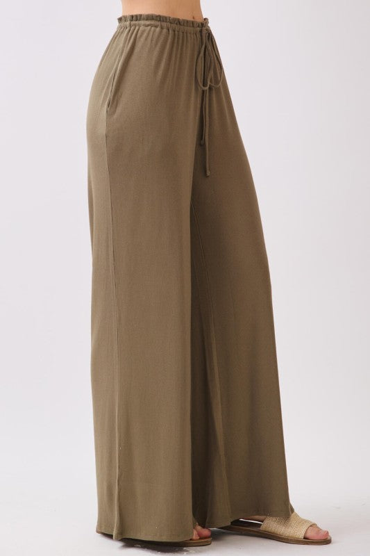 Olive Flow Drawstring Pants
