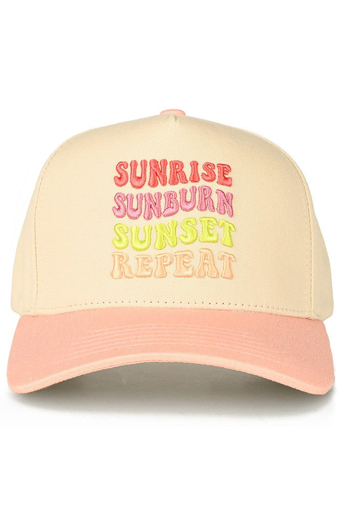 Sunrise Sunburn Sunset Repeat Hat