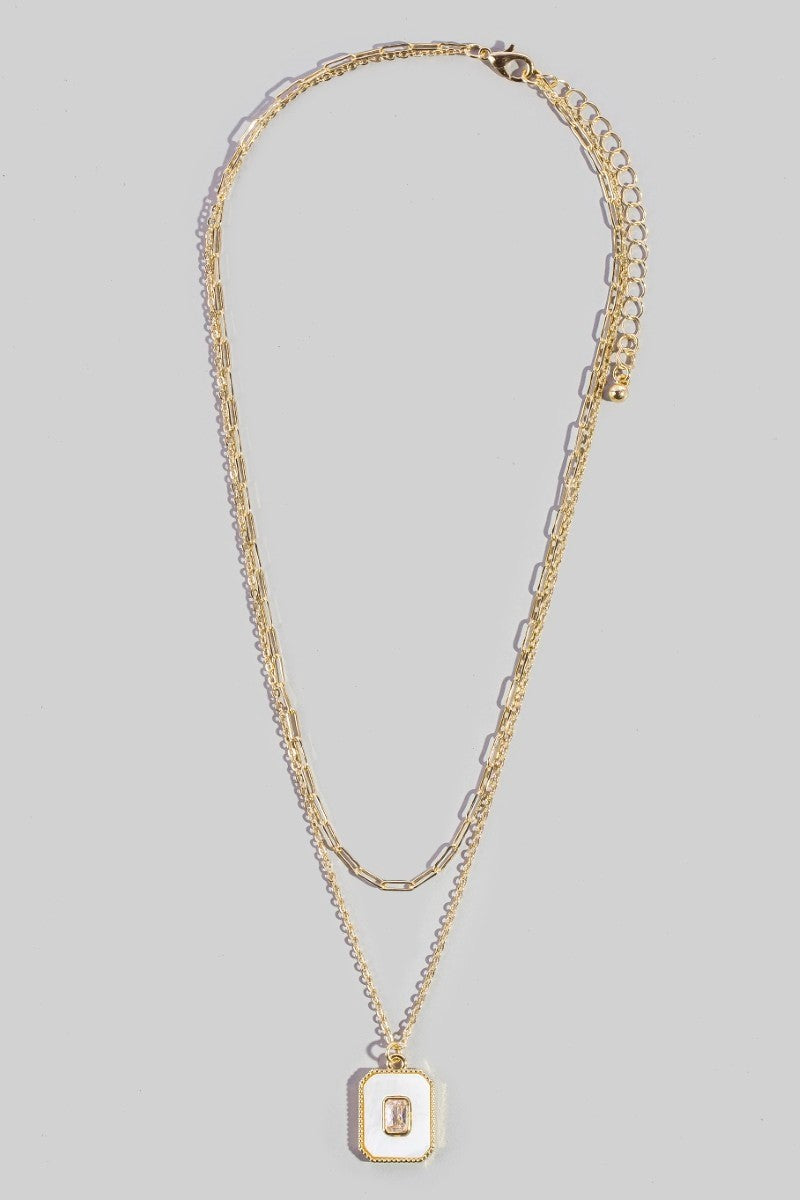 Polished Edge Stacked Rhinestone Necklace