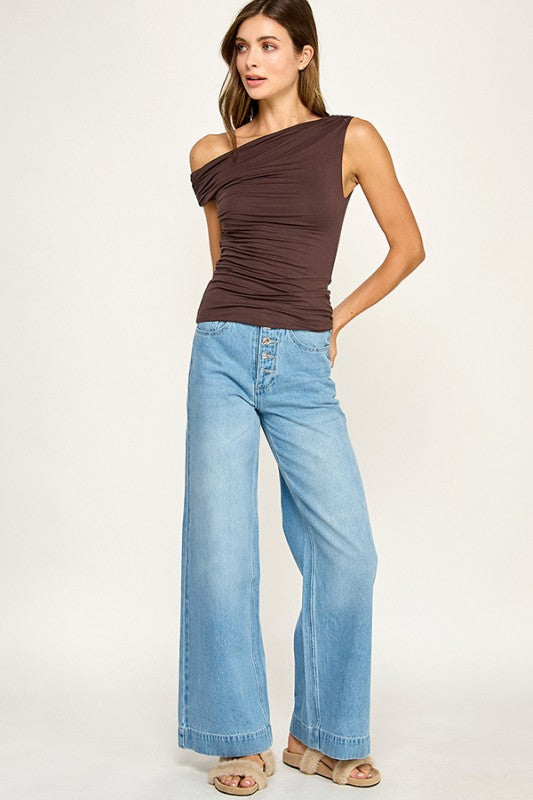 Velvet Hour One Shoulder Top
