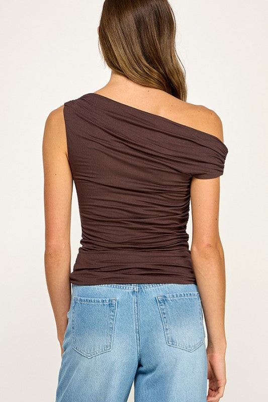 Velvet Hour One Shoulder Top