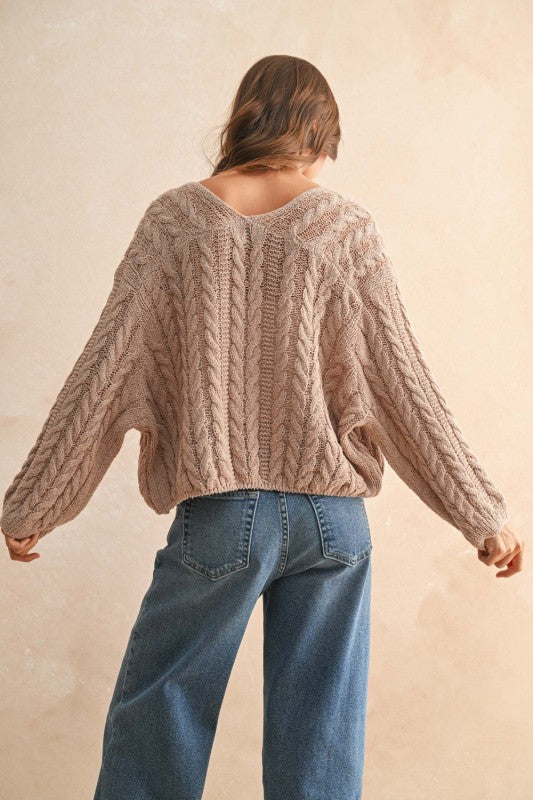 Light Weight Cable Knitted Cardigan