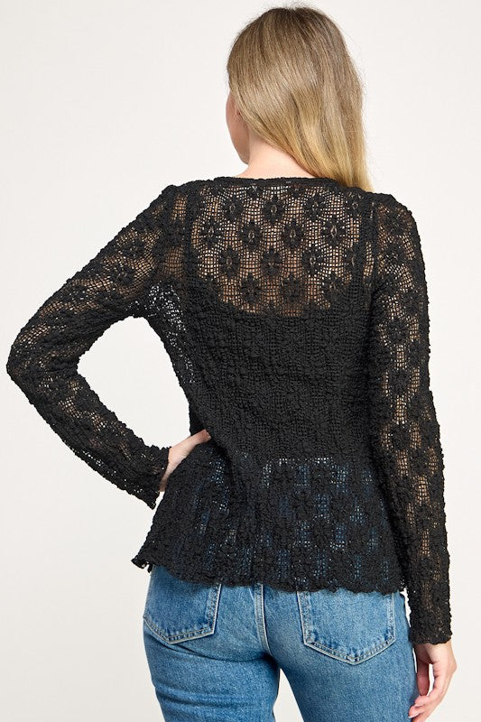 Shadow Bloom Tie Blouse