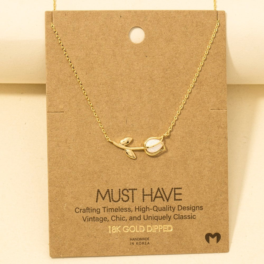 Gold Dipped Dainty Tulip Necklace