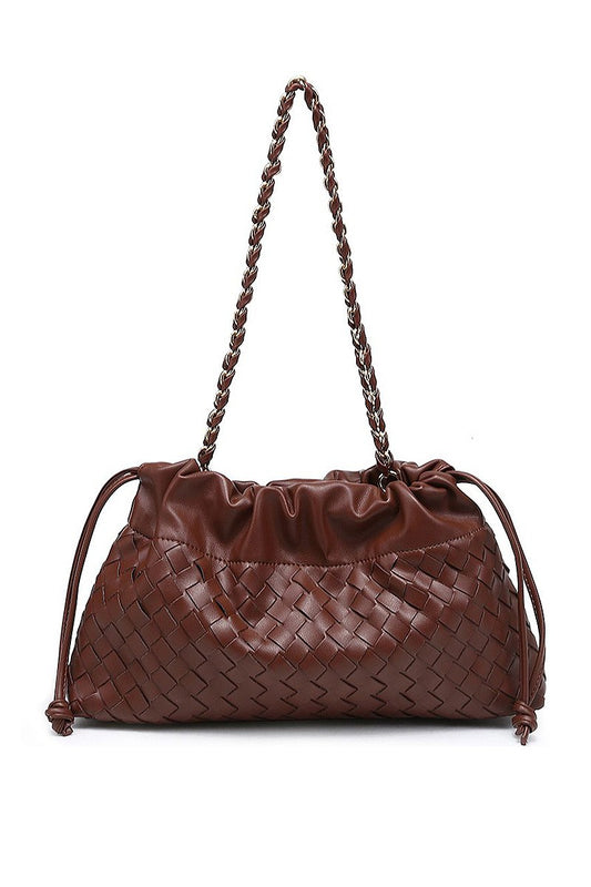 Toffee Woven Shoulder Bag