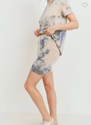 Serene Tie Dye Top And Biker Shorts Set
