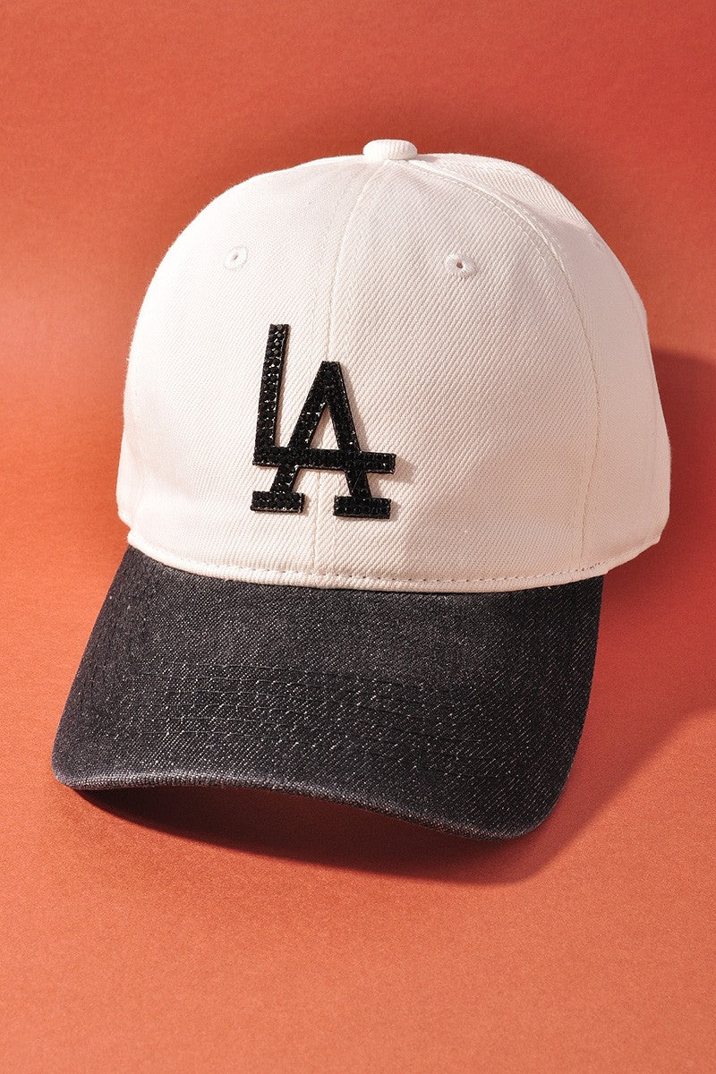 Bedazzled Denim LA Baseball Cap