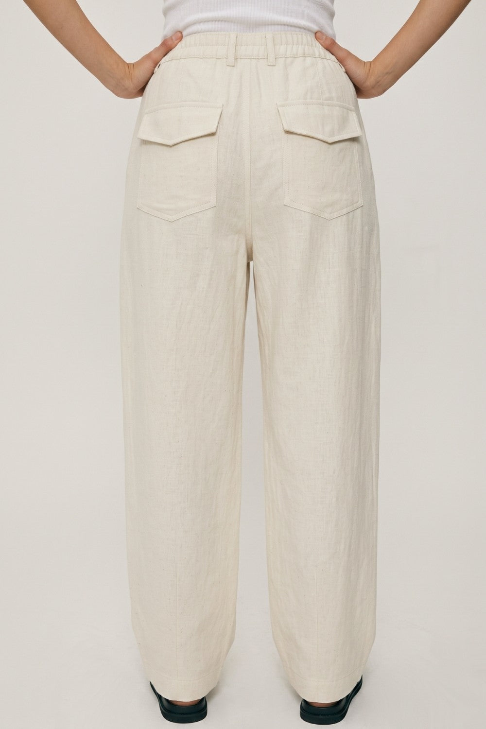Cream Cozy Wide Leg Trousers