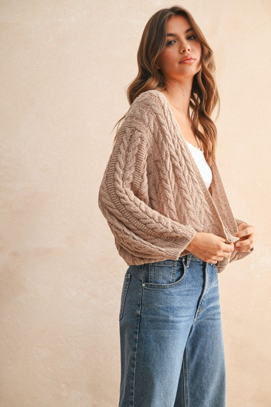 Light Weight Cable Knitted Cardigan