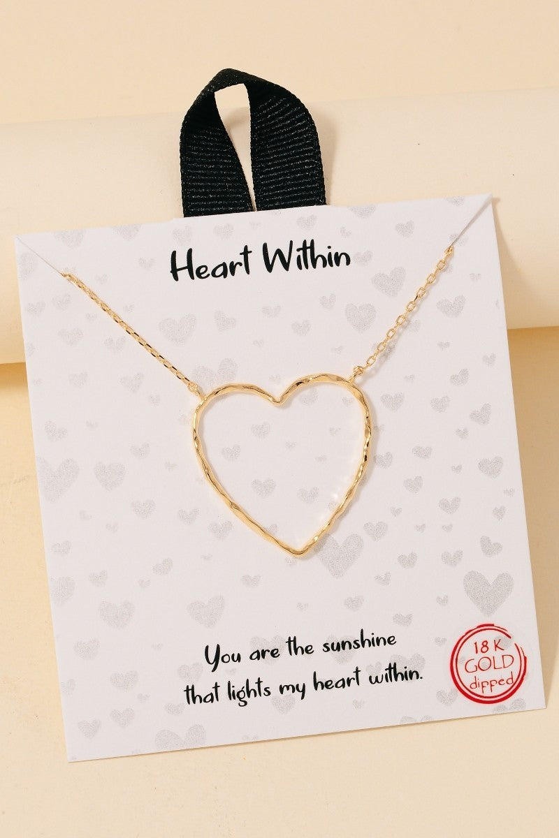 Heart Within Gold Heart Necklace