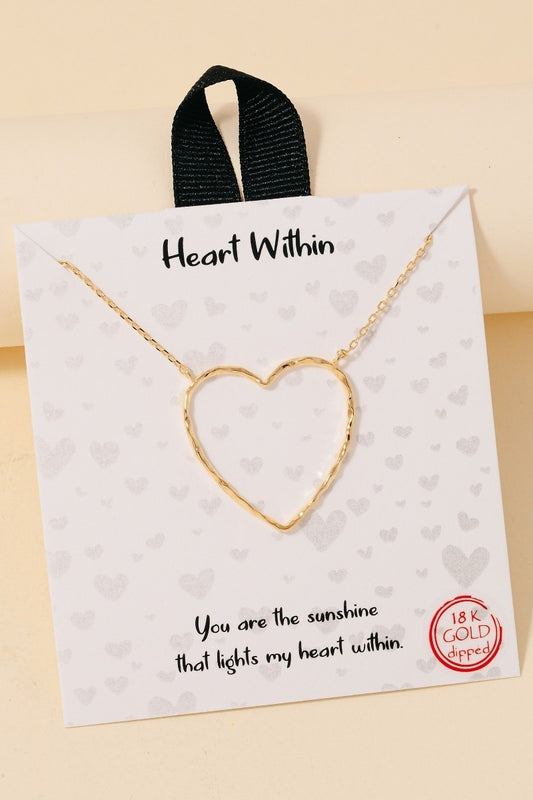 Heart Within Gold Heart Necklace