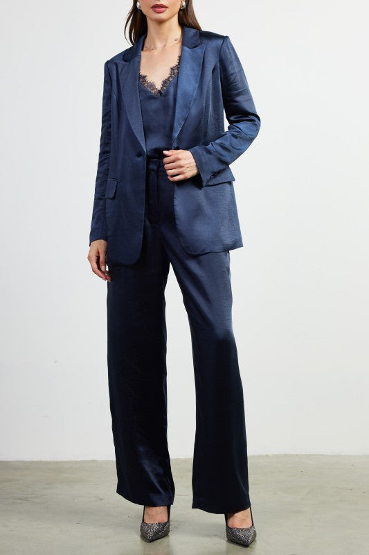 Moonwashed Blue One Button Blazer
