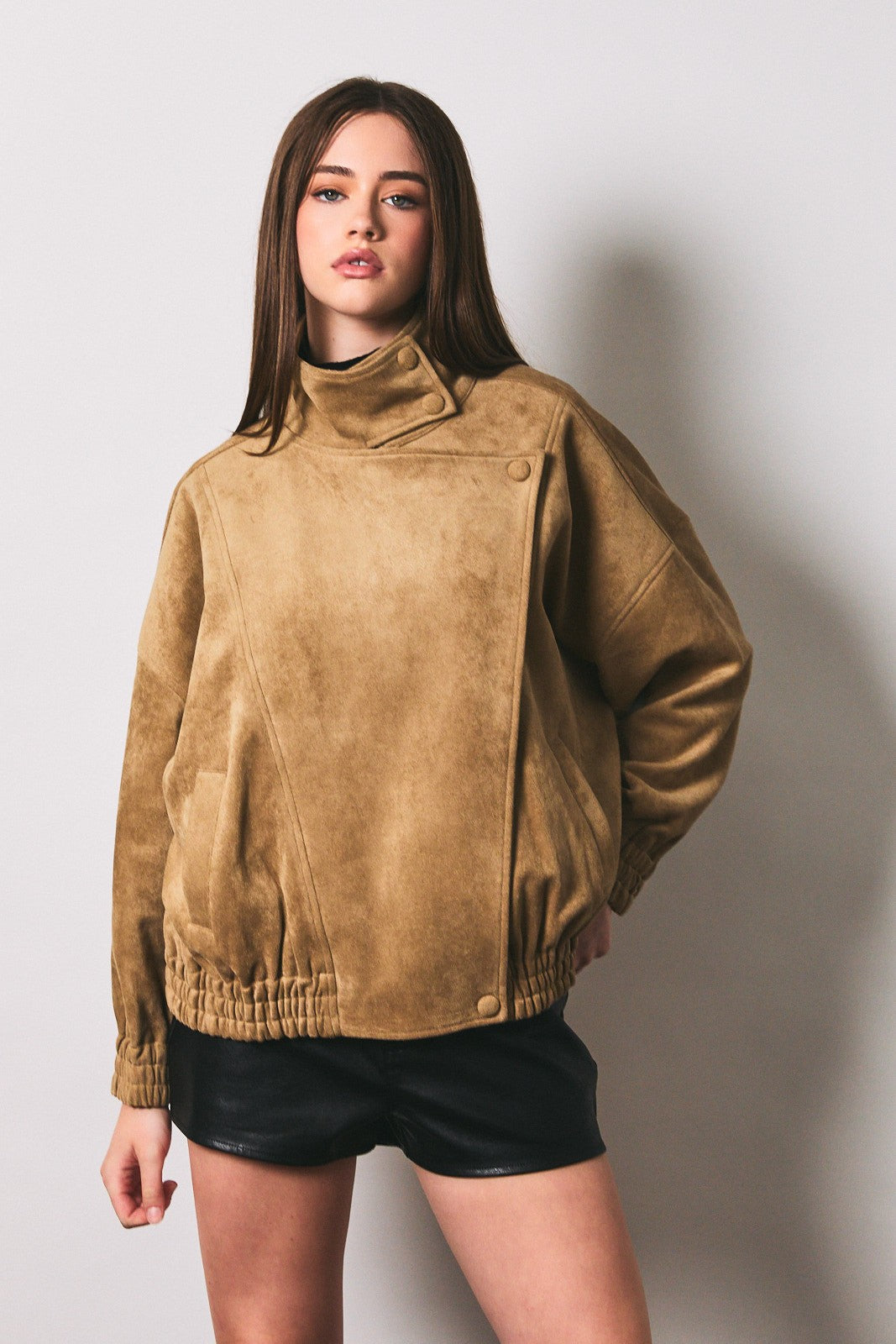 Chic Oversized Suede Jacket