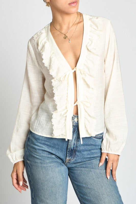 Pure Grace Tie-Front Blouse