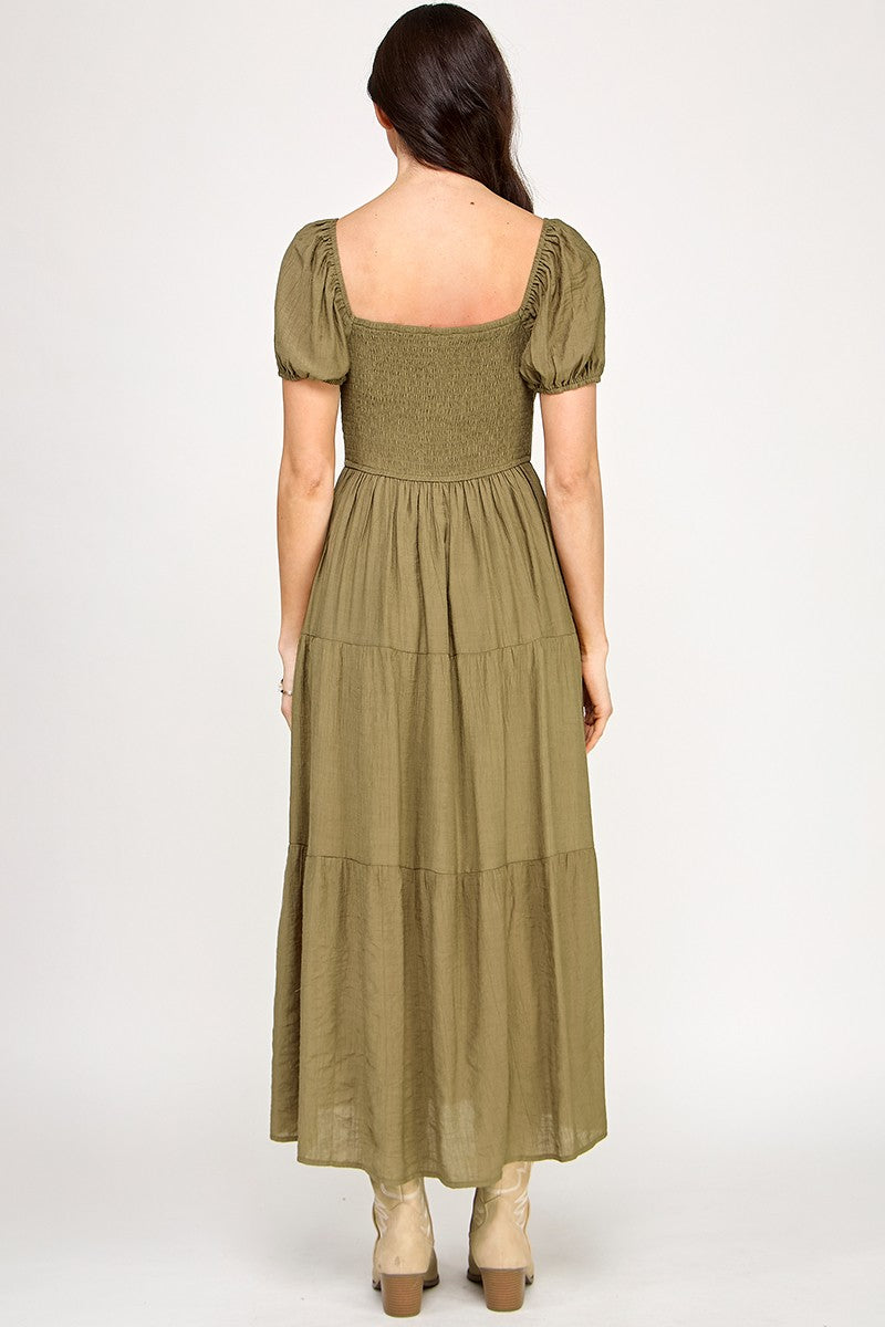 Olive Grove Maxi Dress