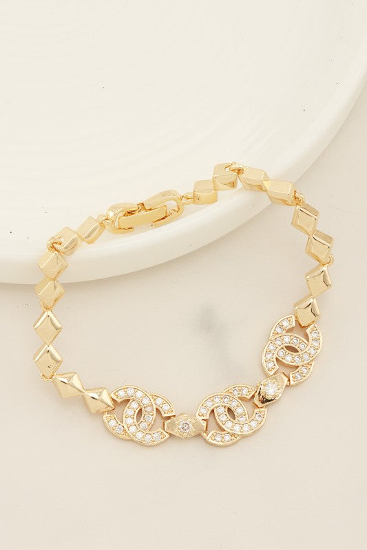 Crystal C Link Bracelet