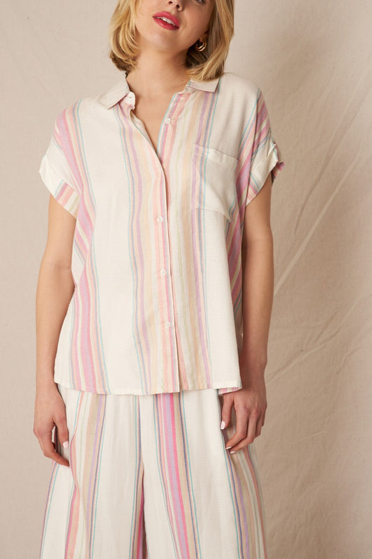 Blush Horizon Button Up