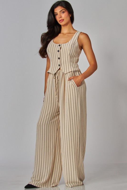 Valencia Tailored Pinstripe Pants