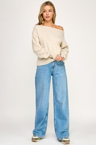 Cozy Off-Shoulder Knit Sweater