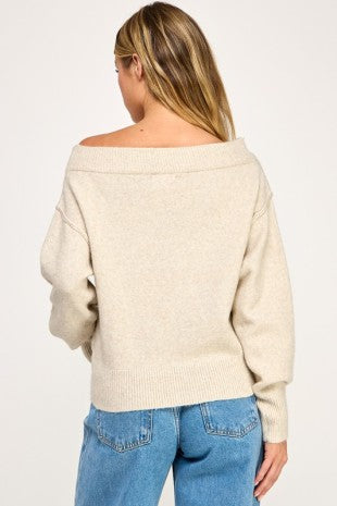 Cozy Off-Shoulder Knit Sweater