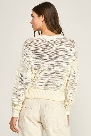 Open Knit Coastal Sweater Top