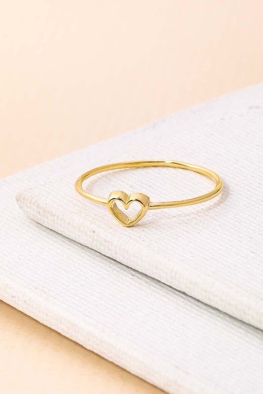 Dainty Open Heart Shape Fashion Ring