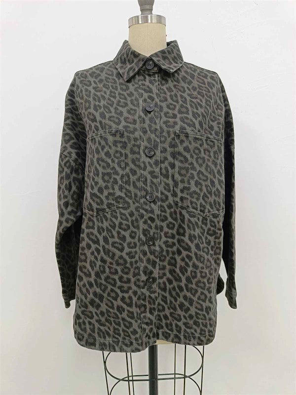 Dark Wash Animal Print Jacket