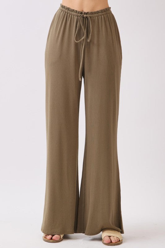 Olive Flow Drawstring Pants
