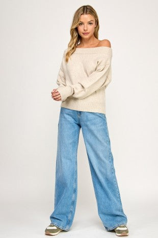 Cozy Off-Shoulder Knit Sweater