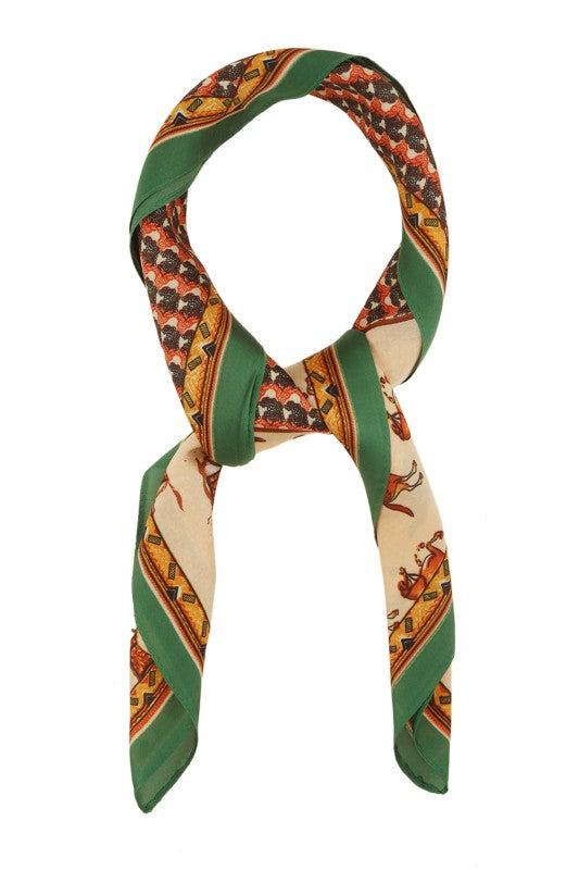Abstract Horses Print Bandana Scarf