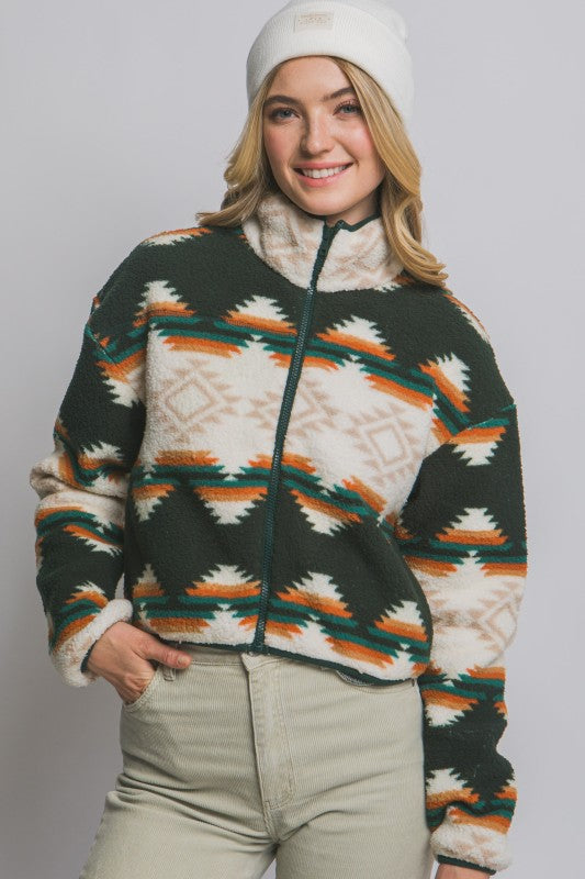 Aztec Sherpa Full Zip Jacket