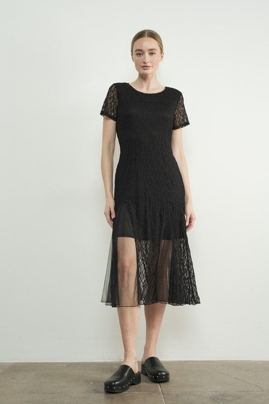 Sheer Grace Midi Dress