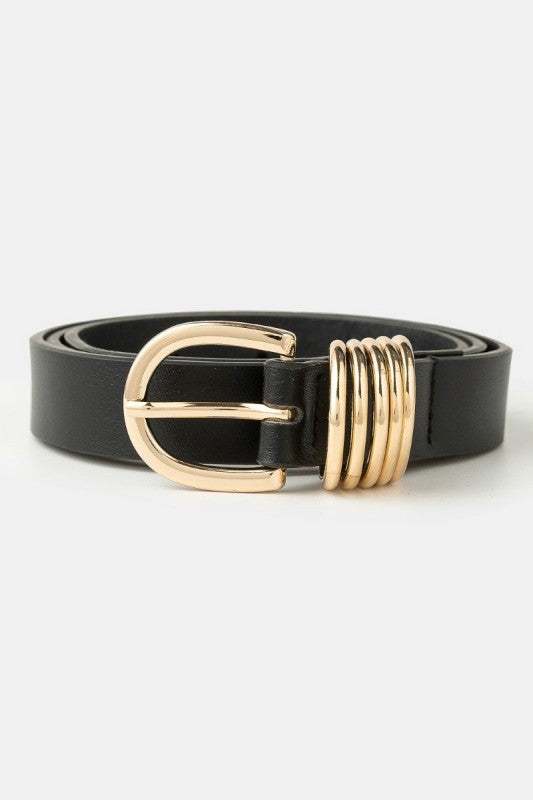 Multi Ring Vegan Leather Belt