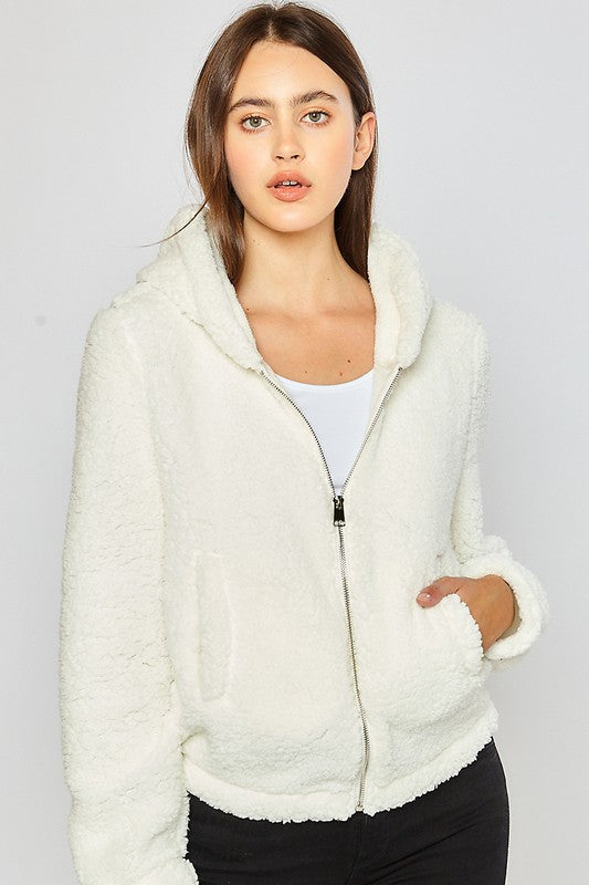 Sherpa Zip Up Hoodie