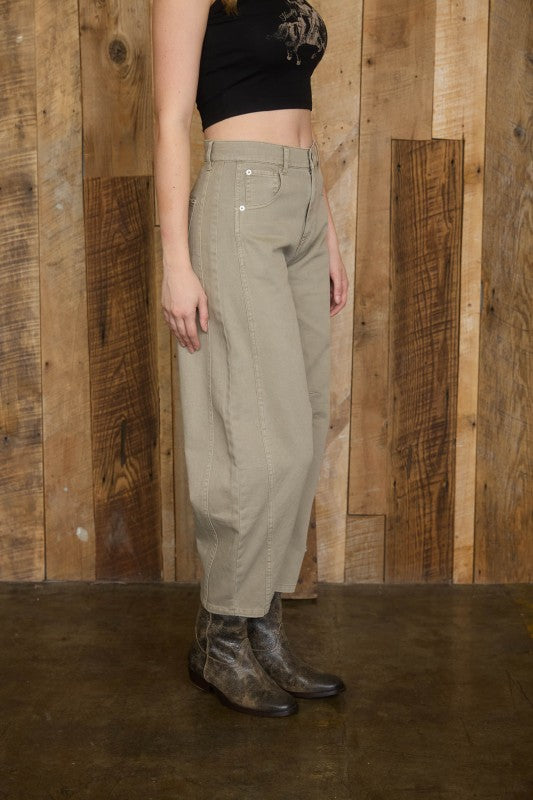City Chic Cropped Barrel Pants