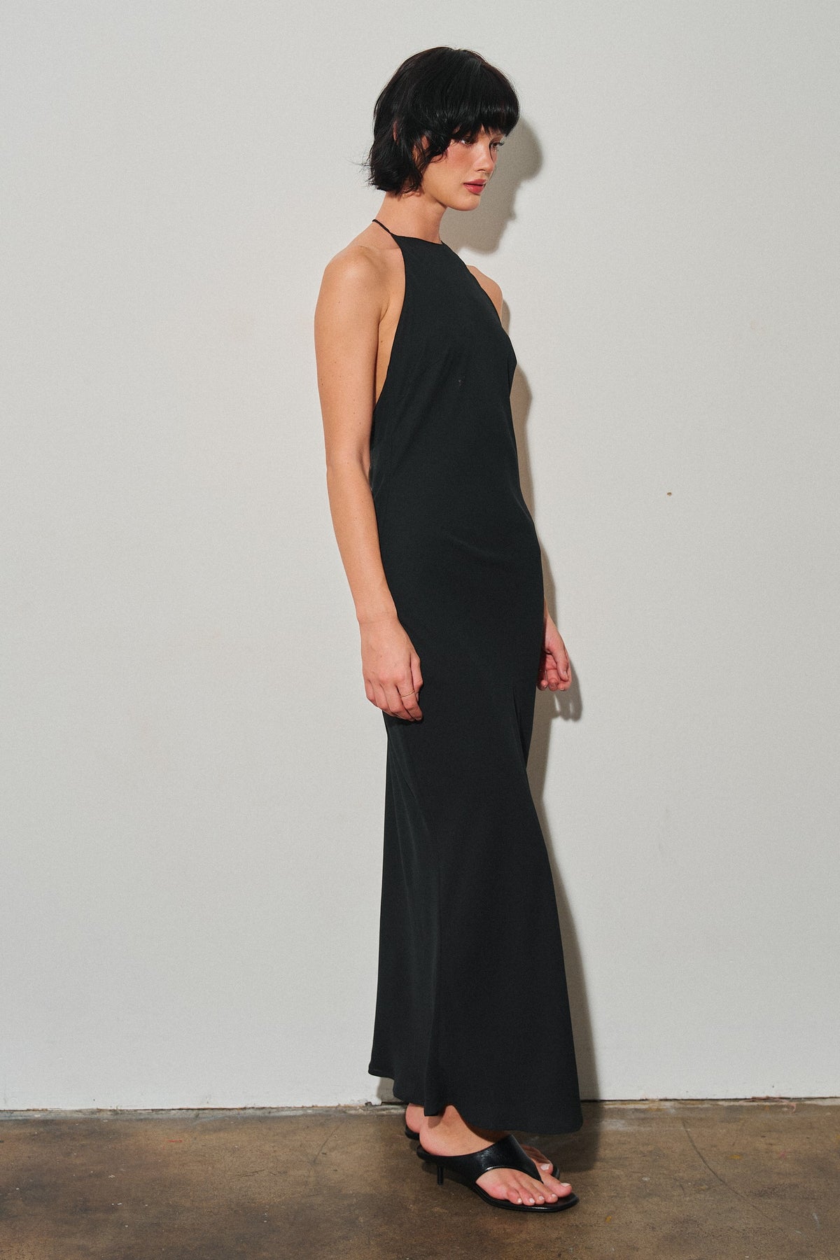 Noir Chiffon Maxi Dress