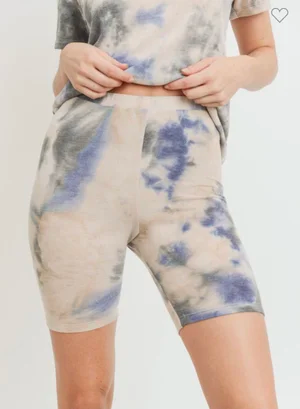 Serene Tie Dye Top And Biker Shorts Set