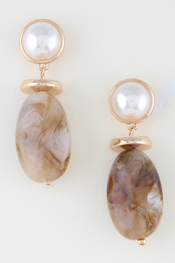Marble Stone Drop Earrings