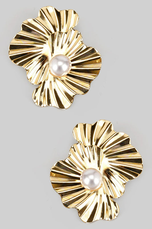 Golden Pearl Ridge Studs