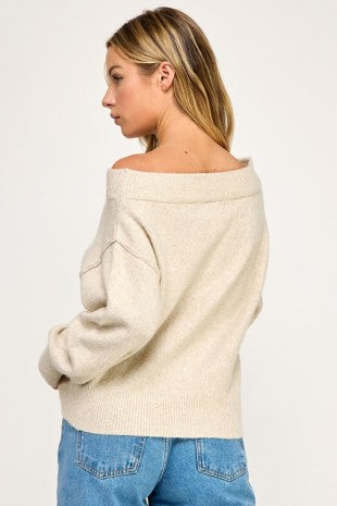Cozy Off-Shoulder Knit Sweater