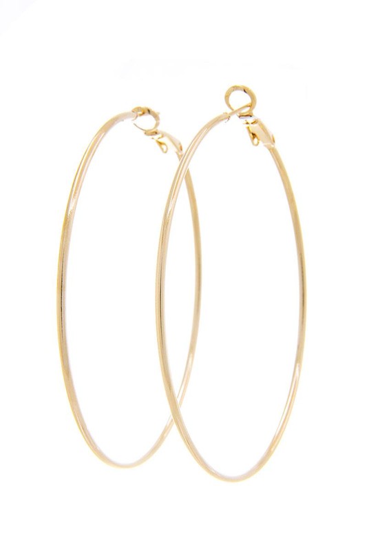 Thin 14k Gold Dipped 60mm Hoop Earring