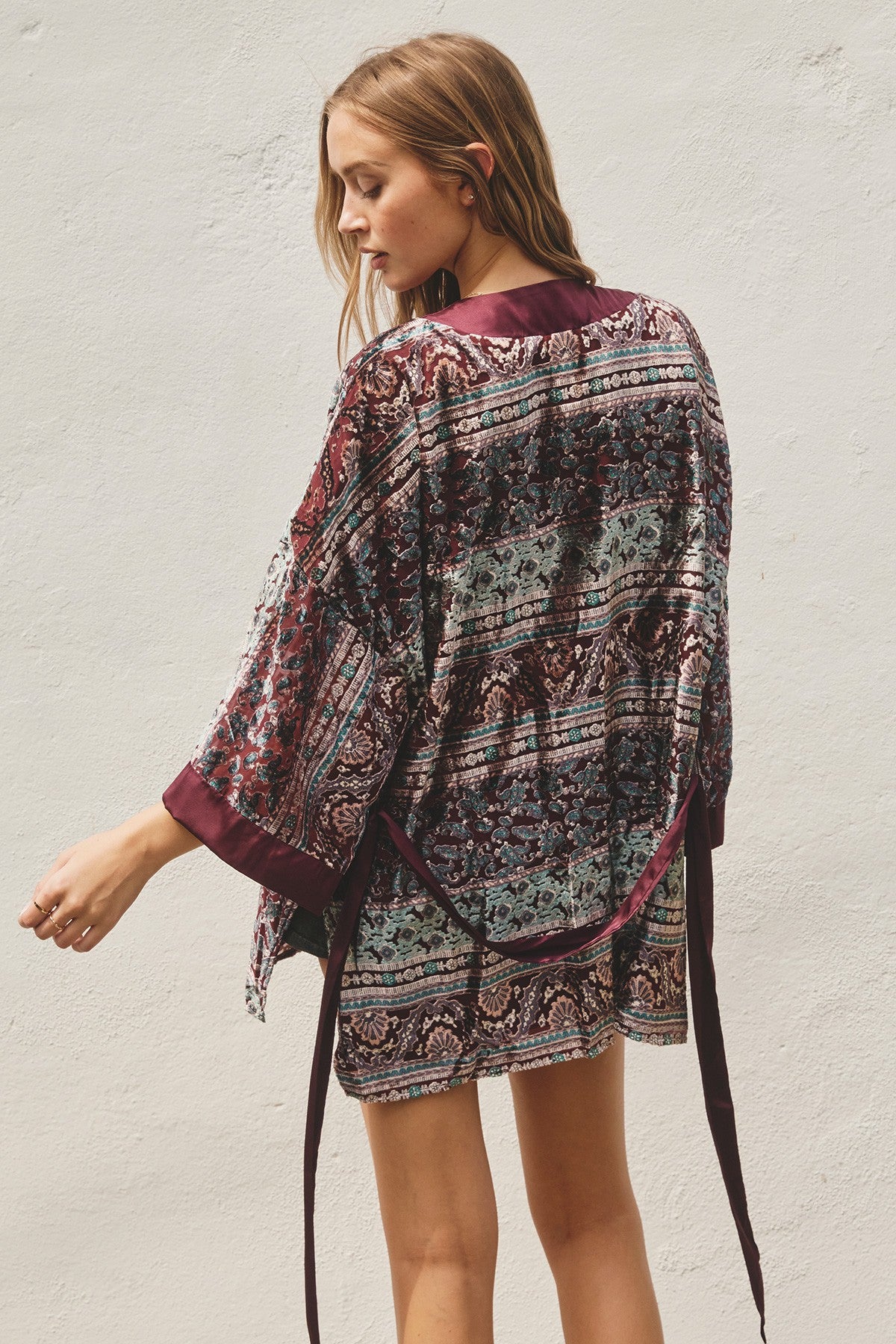 Paisley Velvet Burnout Kimono