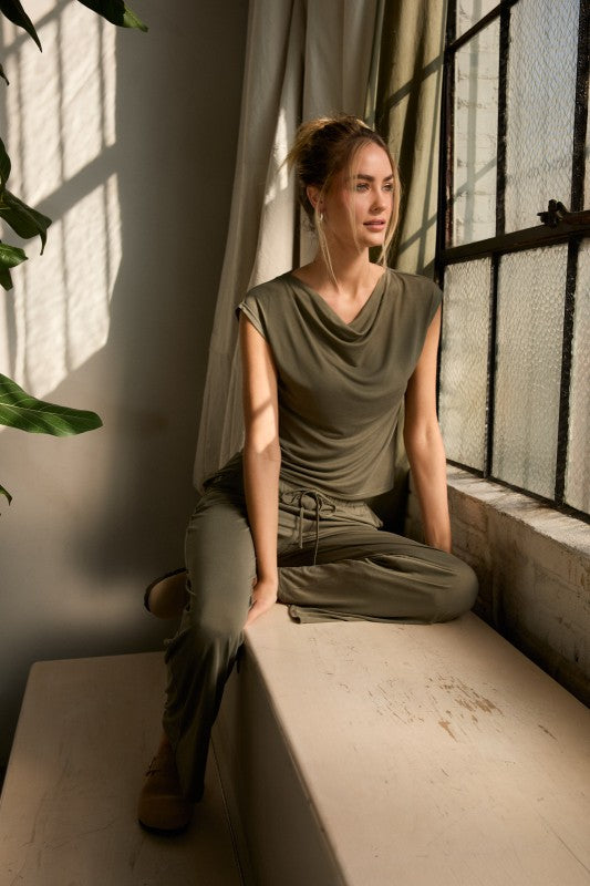 Yoga Retreat Bound Cowl Top