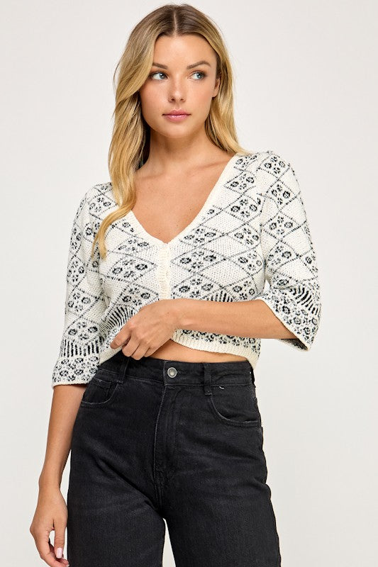 Tea Party Cropped Cardigan